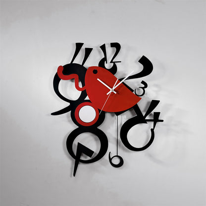 Diyas Home (DH) Infinity Picasso Clock Black/Red Wall