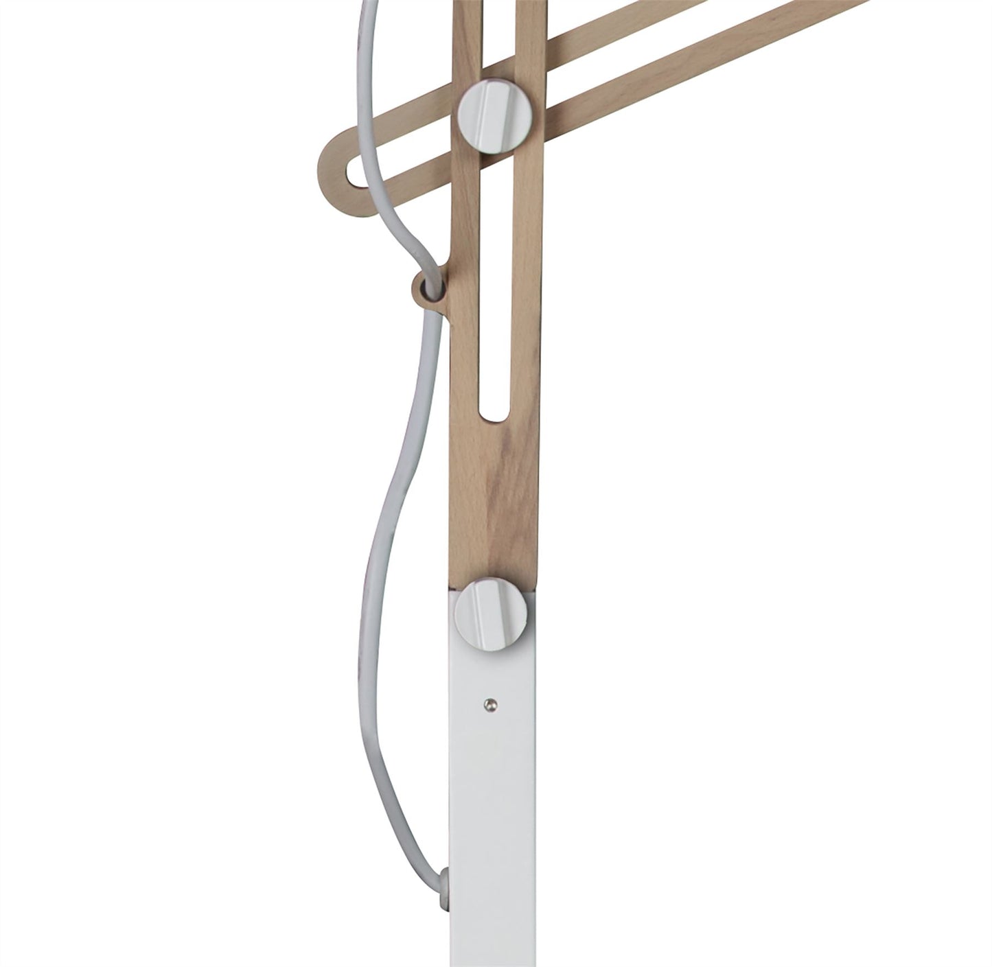 Mantra M3774 Looker Floor Lamp 1 Light E27, Matt White/Beech