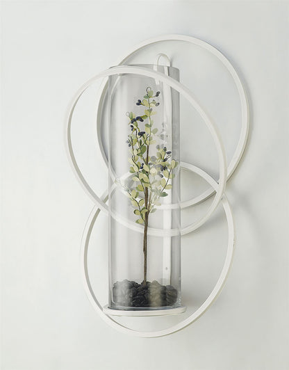 Diyas Home (DH) Oreo Wall Light Mounted Candle Holder White/Clear Glass