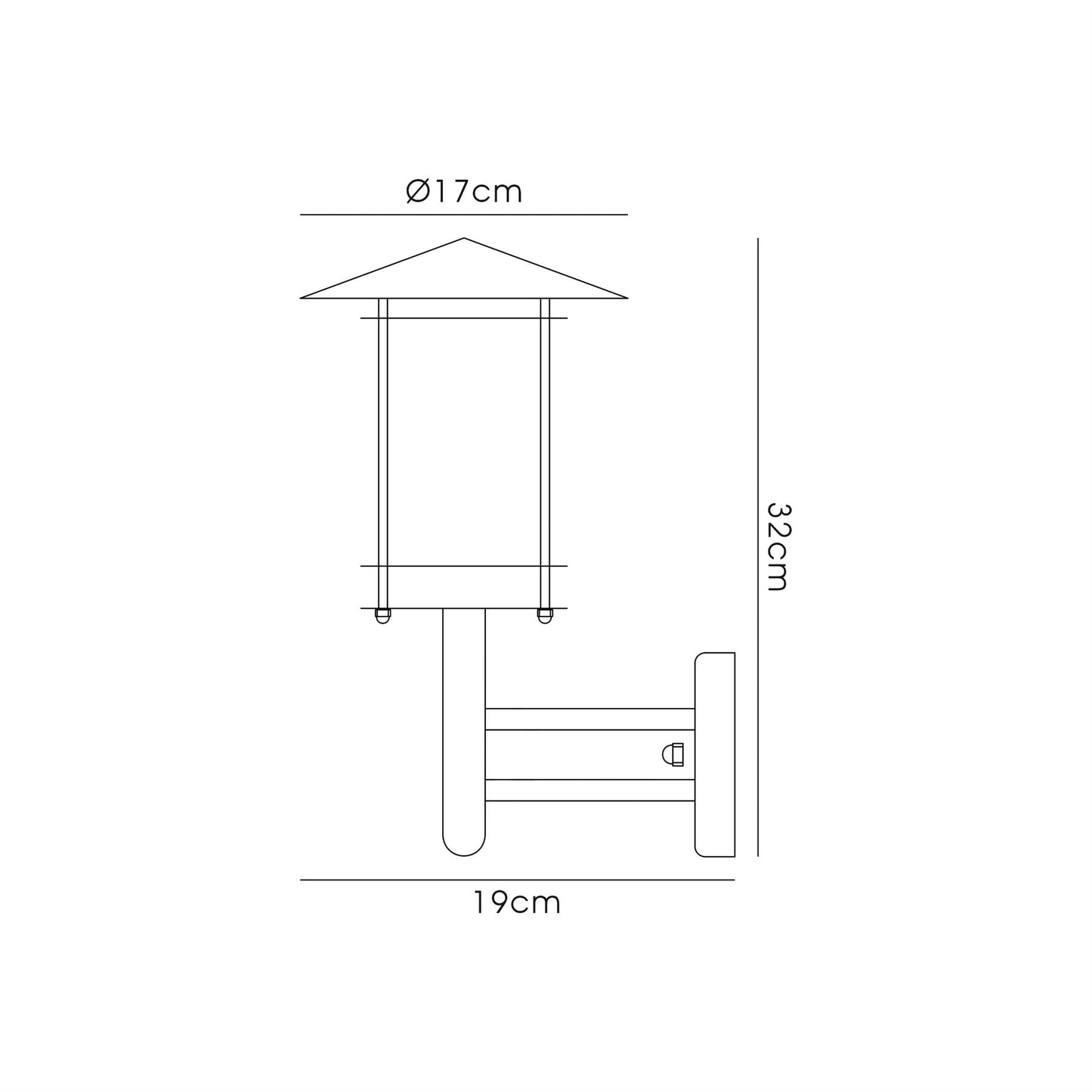 Deco Dalton Wall Light 1 Light E27 IP44 Exterior Black/Clear