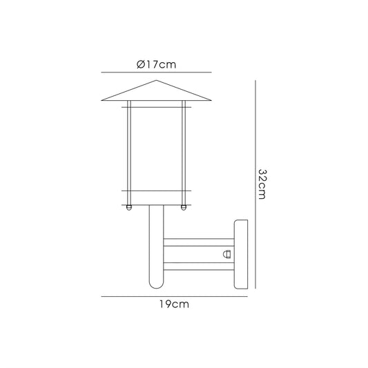 Deco Dalton Wall Light 1 Light E27 IP44 Exterior Black/Clear