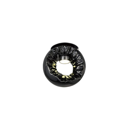 Diyas Salvio 12cm Ceramic  Round Sculpture 1 x 3W LED 4200K Chrome/Black, Cut Out: 60mm, 3yrs Warranty  Ceiling Light Fitting