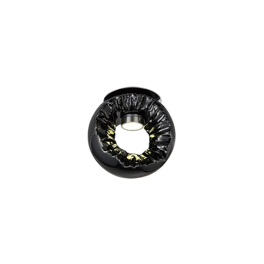 Diyas Salvio 12cm Ceramic  Round Sculpture 1 x 3W LED 4200K Chrome/Black, Cut Out: 60mm, 3yrs Warranty  Ceiling Light Fitting