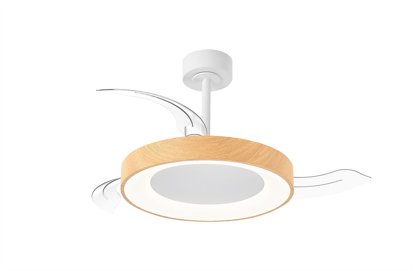 Niseko Fan S 40cm 45W LED Dimmable Ceiling Light With Built-In 25W DC Fan, 2700-5000K Remote Control, 5000lm, Wood, 5yrs Warranty