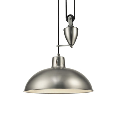 Deco Wellington Pulley System Pendant 1 Light E27 Antique Nickel