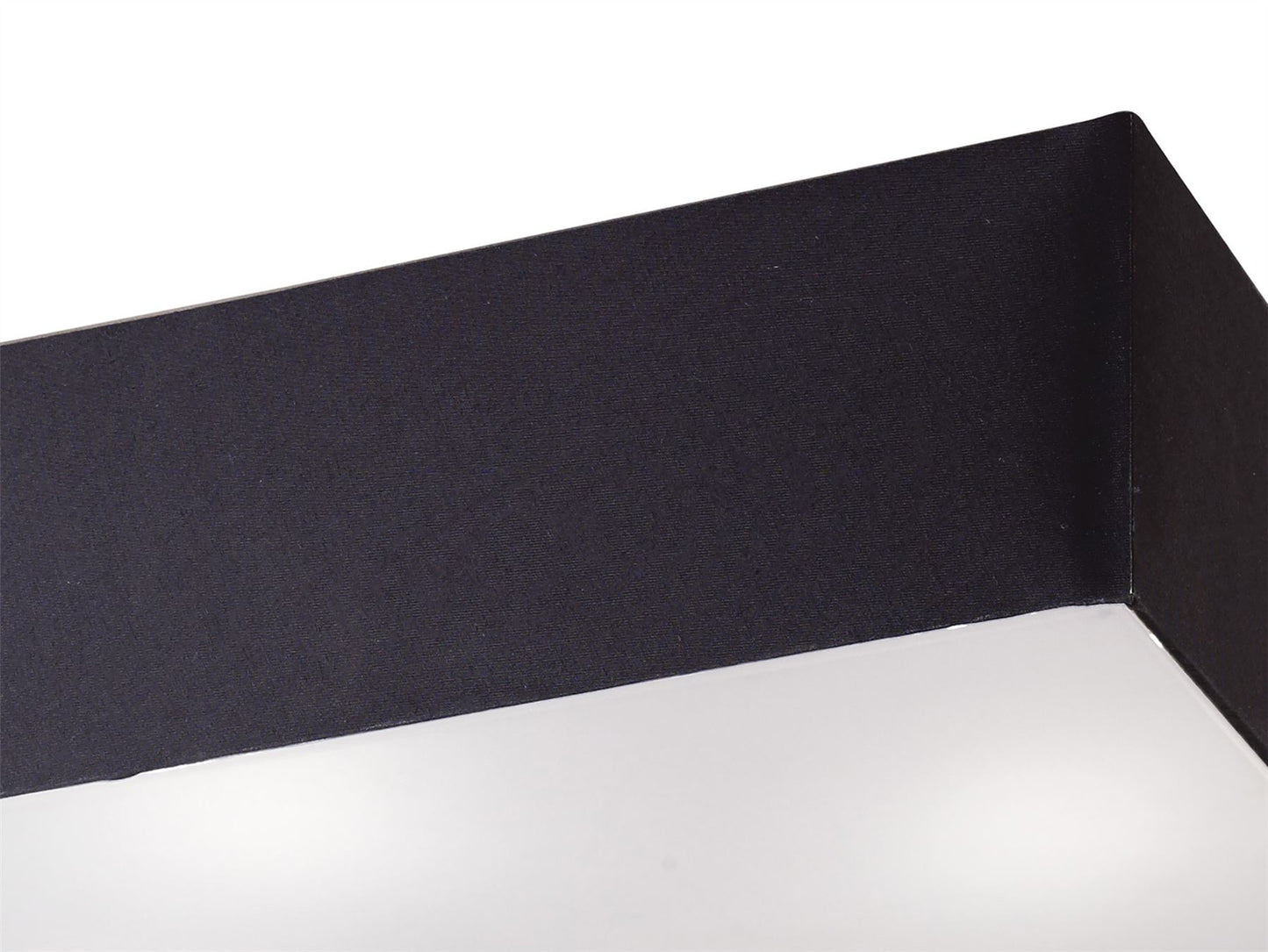 Mantra Akira Square Flush Ceiling 4 Light E27, Polished Chrome/Frosted Glass with Black Shade