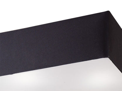 Mantra Akira Square Flush Ceiling 4 Light E27, Polished Chrome/Frosted Glass with Black Shade