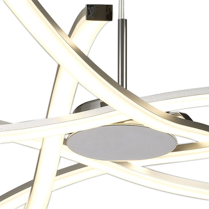 Mantra M5912 Aire LED Pendant 69cm Round 42W 3000K, 3700lm, Dimmable Silver/Frosted Acrylic/Polished Chrome, 3yrs Warranty