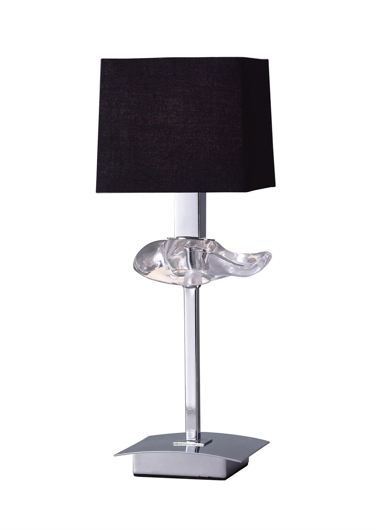 Mantra M0789 Akira Table Lamp 1 Light E14, Polished Chrome with Black Shade