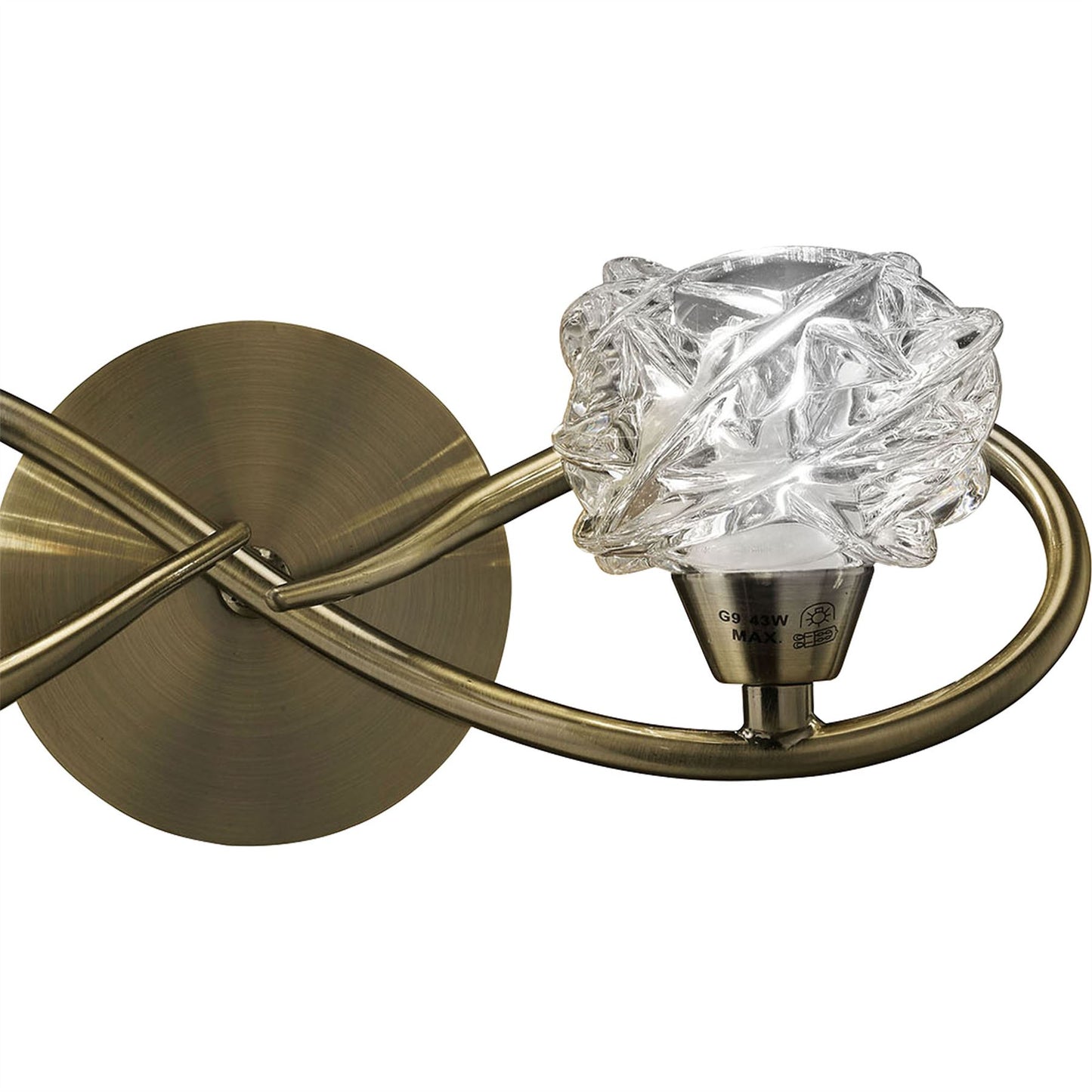 Mantra Maremagnum Wall Light Switched 2 Light G9, Antique Brass