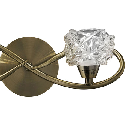 Mantra Maremagnum Wall Light Switched 2 Light G9, Antique Brass