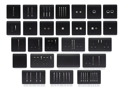 Trendi Artistic Modern Glossy 45 A Cooker Switch & Plug Socket Inc Neon Insert Matt Black