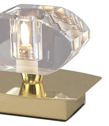 Mantra Alfa Small Crystal Table Lamp 1 Light G9, Polished Brass