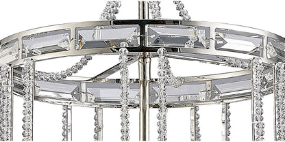 Diyas Adina  4 Light E14 Polished Nickel/Crystal Ceiling Pendant Light Fitting
