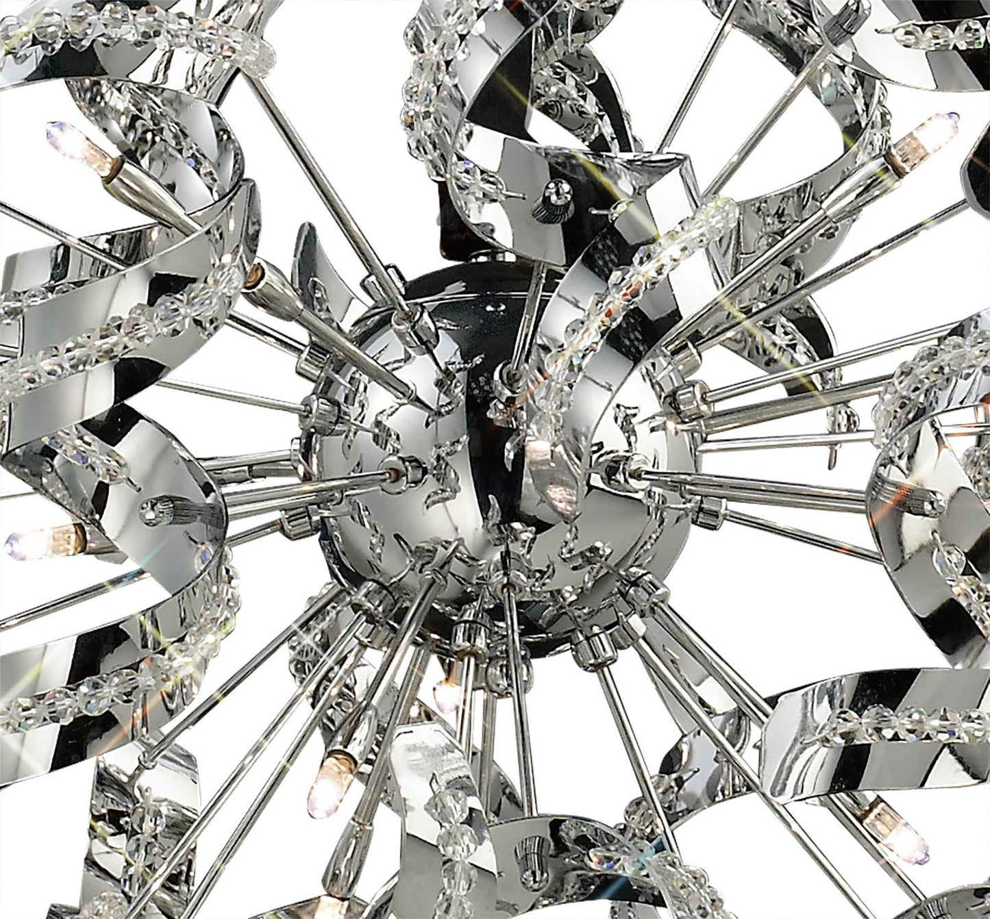 Diyas Esme 55cm  12 Light G4 Polished Chrome/Crystal, NOT LED/CFL Compatible Ceiling Pendant Light Fitting