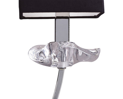 Mantra Akira Wall Light Switched 2 Light E14, Polished Chrome with Black Shades