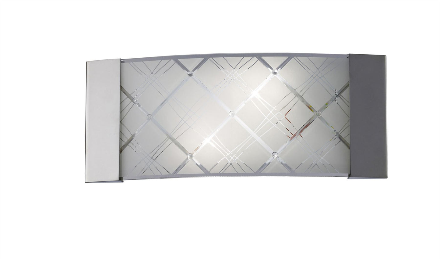 Diyas Aries Wall Light 2 Light E14 Polished Chrome/Glass