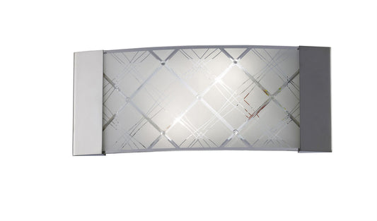 Diyas Aries Wall Light 2 Light E14 Polished Chrome/Glass