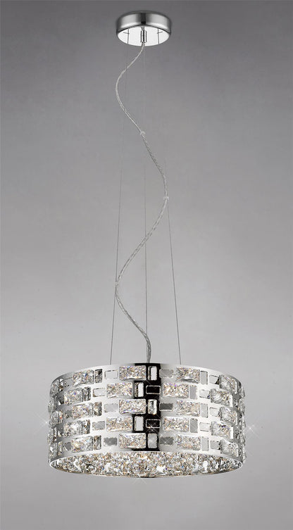 Mantra Fusion Destello 46.5cm Pendant Round 5 Light G9 Polished Chrome/Crystal