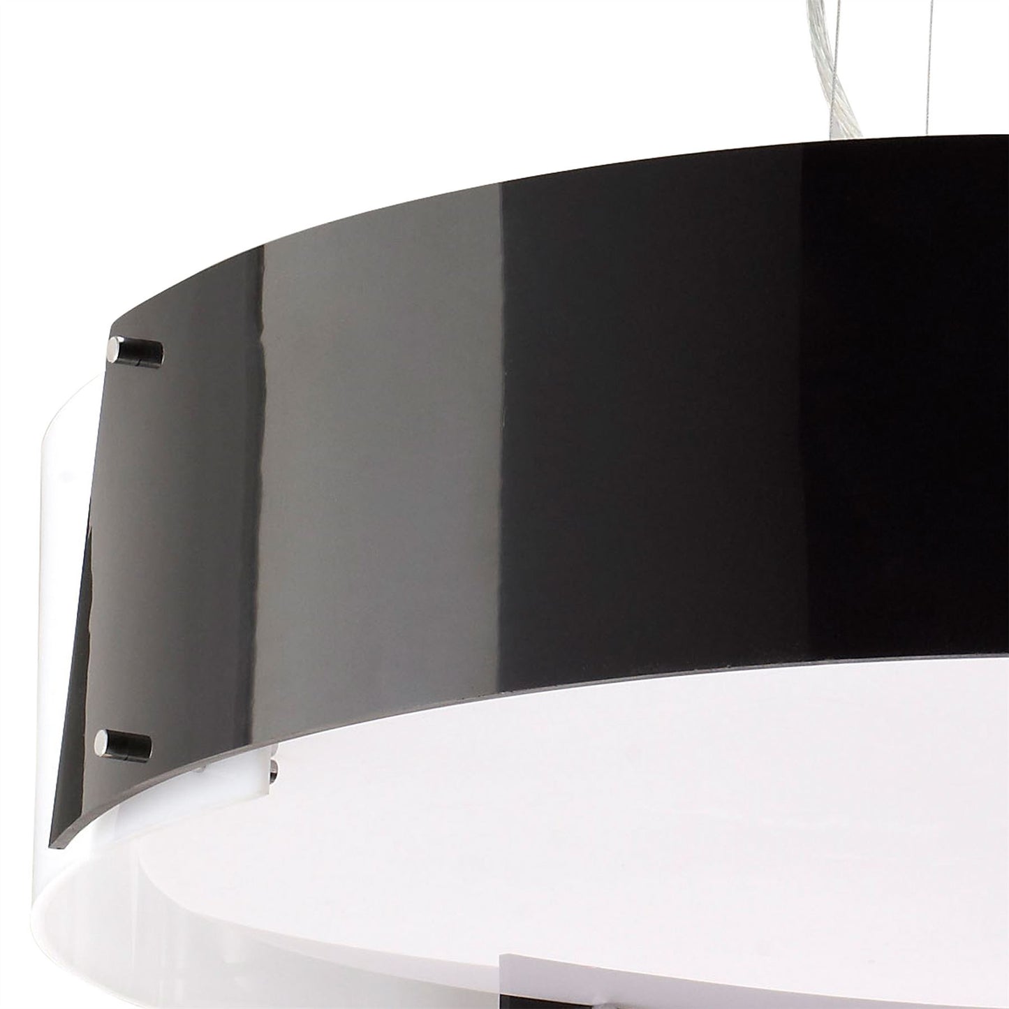 Diyas Dakota 67cm  Medium 4 Light E27 Polished Chrome/Black & White Acrylic Ceiling Pendant Light Fitting