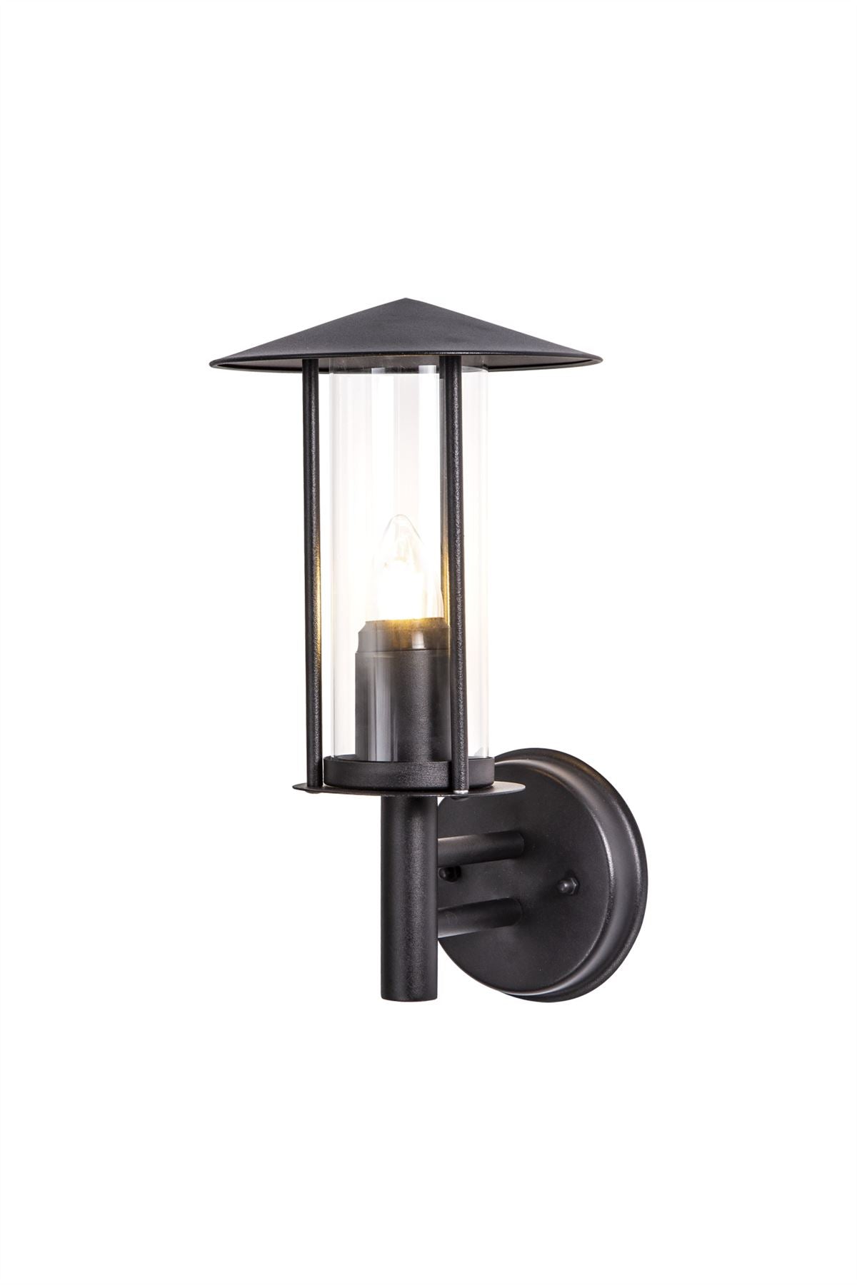 Deco Dalton Wall Light 1 Light E27 IP44 Exterior Black/Clear