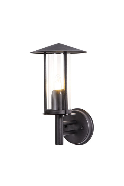 Deco Dalton Wall Light 1 Light E27 IP44 Exterior Black/Clear