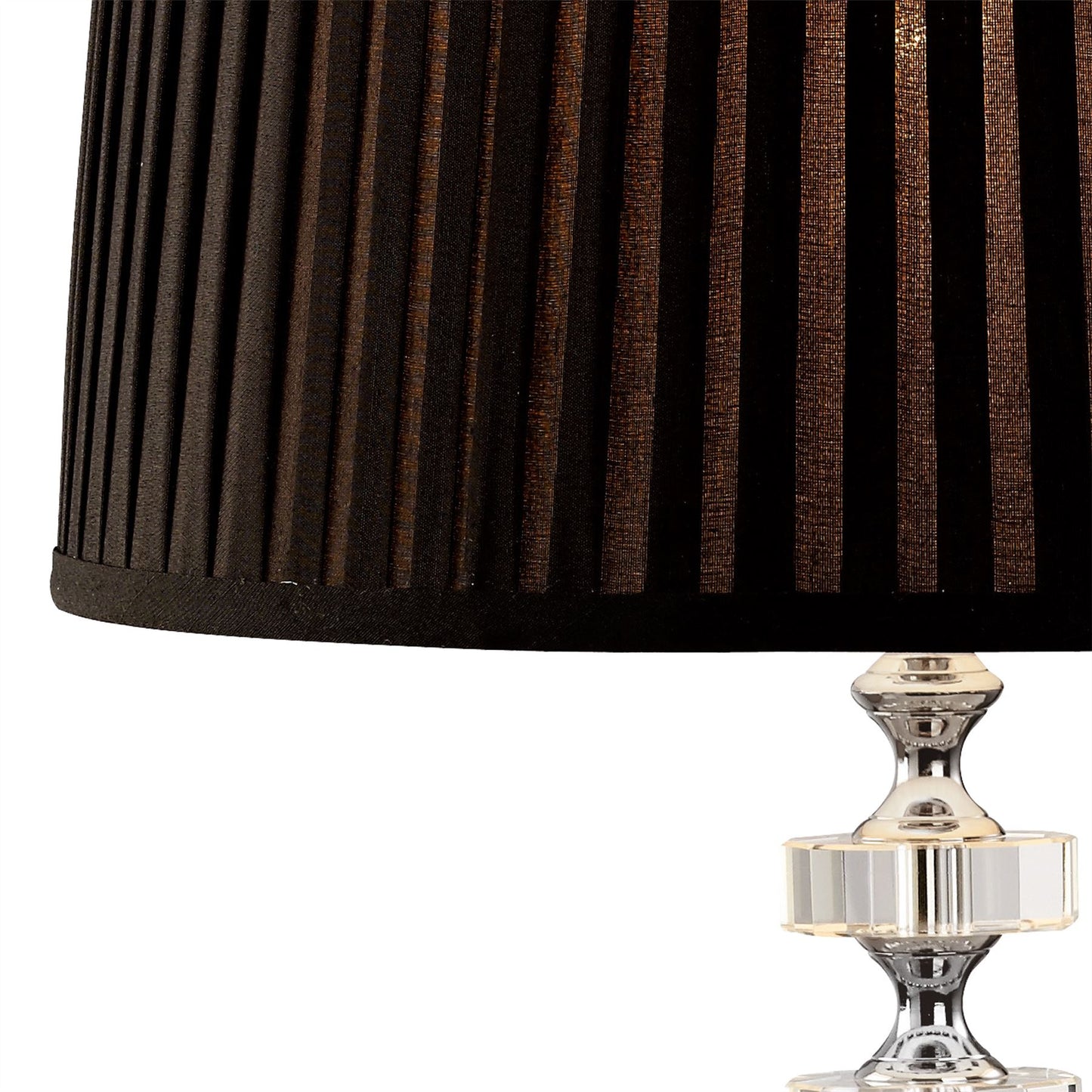 Diyas Elenor Crystal Table Lamp WITHOUT SHADE 1 Light E27 Silver Finish