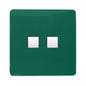 Trendi Artistic Modern Glossy Tactile Telephone Socket + Cat 5e&Cat 6 RJ45 PC Socket Dark Green