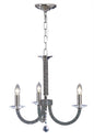 Diyas Elena 52cm  3 Light E14 Black Chrome/Crystal Ceiling Pendant Light Fitting