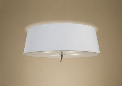 Mantra Ninette 60cm Flush Ceiling 4 Light E27, Antique Brass with Ivory White Shade