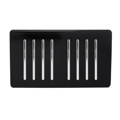 Trendi 8 Gang 2 Way Rocker Black Double Plate Light Switch in Black - ART-SS88BK