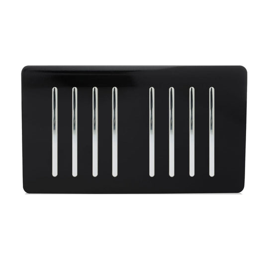 Trendi 8 Gang 2 Way Rocker Black Double Plate Light Switch in Black - ART-SS88BK