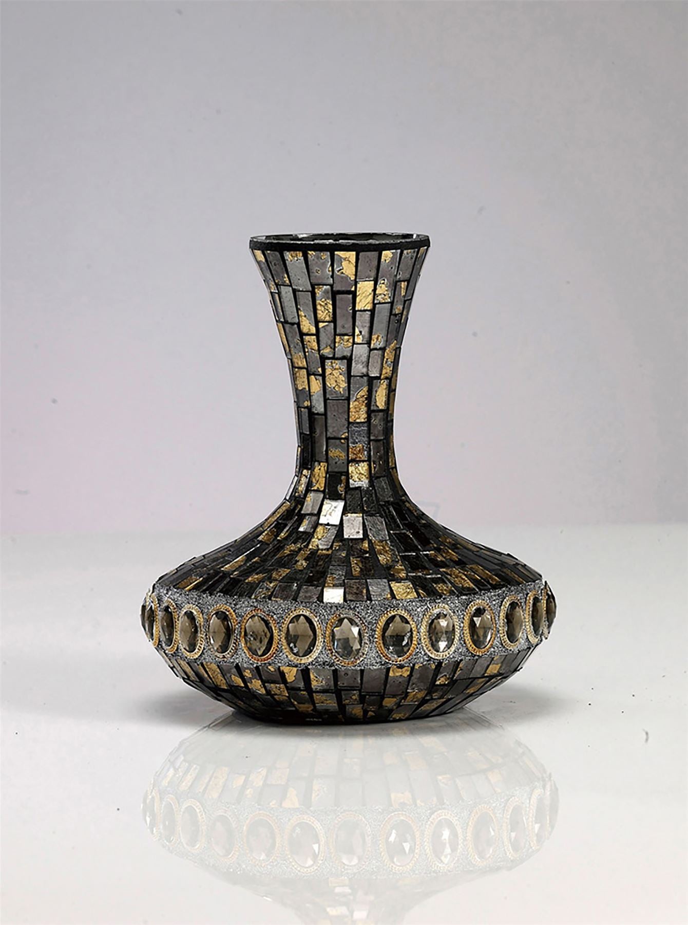 Diyas Home (DH) Almira Mosaic Grecian Vase Small Brown/French Gold Mosaic