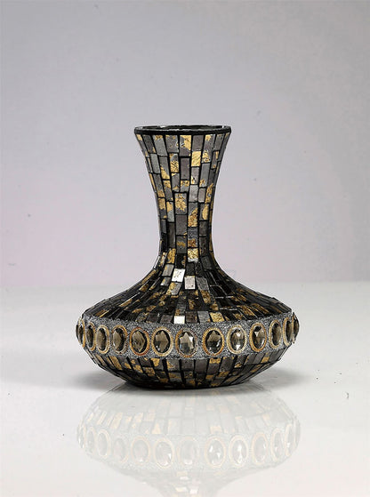 Diyas Home (DH) Almira Mosaic Grecian Vase Small Brown/French Gold Mosaic