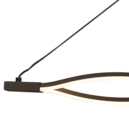 Mantra M5818 Sahara XL Linear Pendant 42W LED 2800K, 3400lm, Dimmable Frosted Acrylic, Brown Oxide, 3yrs Warranty