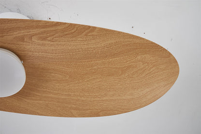 Surfer 112 x 30cm 18W LED Dimmable Ceiling Light With Built-In 40W DC Fan, 3000-5000K Remote Control, 3600lm, White/Wood, 5yrs Warranty