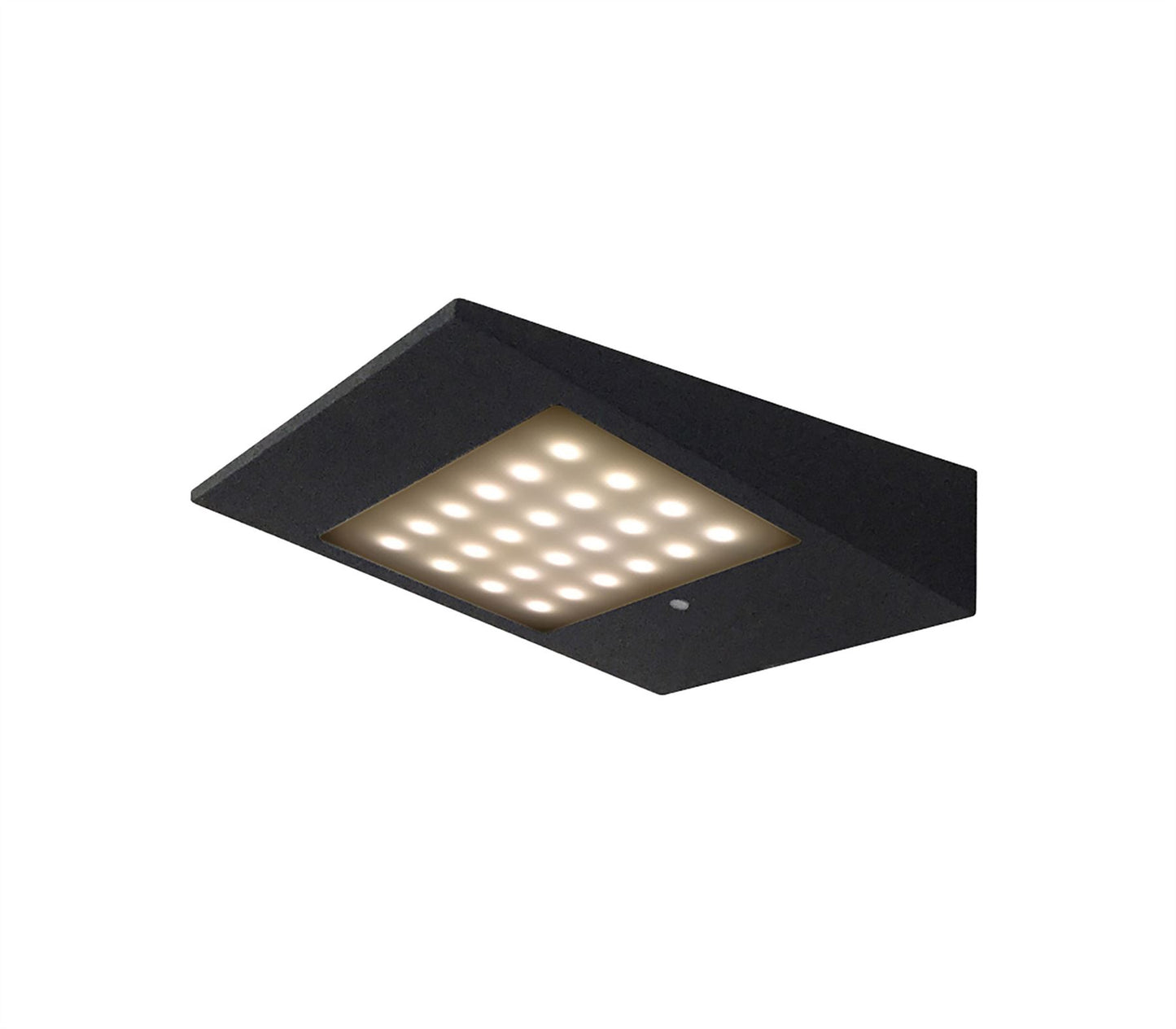 Mantra Fusion Yeti Solar/Sensor Wall Light, 2.2W LED, 3000K, 188lm, IP54, Graphite, 3yrs Warranty