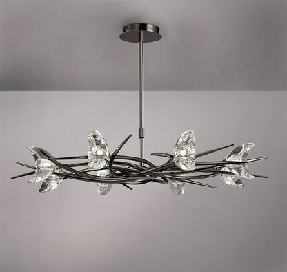 Mantra Eclipse 81cm Telescopic 8 Light G9, Black Chrome