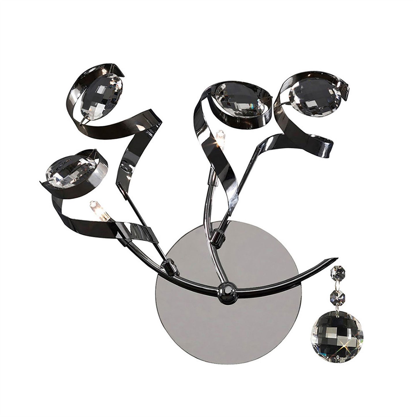 Diyas Kurlz Wall Light 2 Light G4 Polished Chrome/Crystal, NOT LED/CFL Compatible