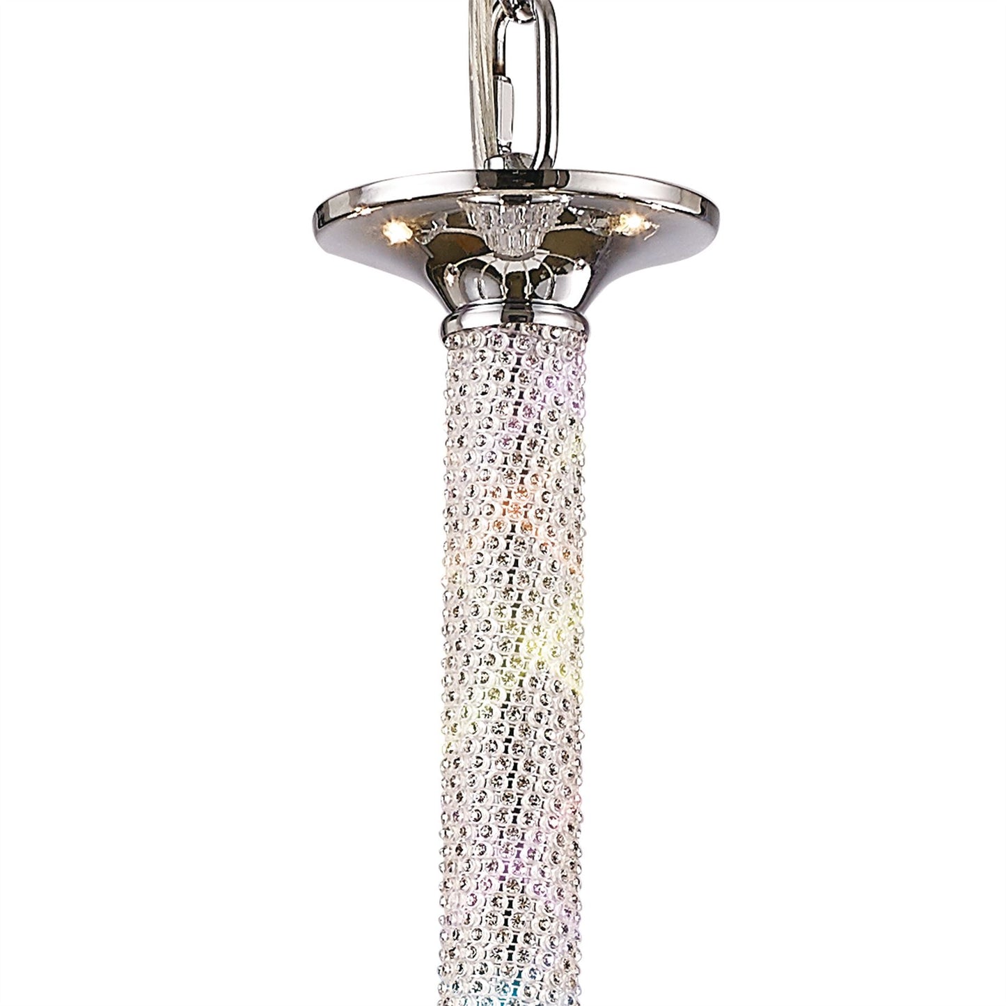 Diyas Elena 70cm  8 Light E14 Polished Chrome/Crystal Ceiling Pendant Light Fitting