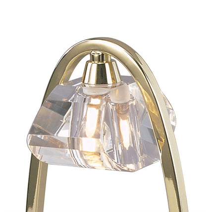 Mantra Alfa Large Crystal Table Lamp 1 Light G9, Polished Brass
