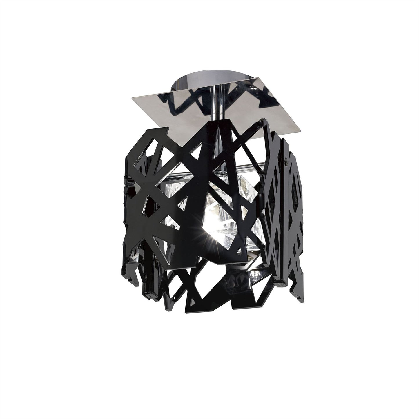 Mantra Tokio Square Ceiling 1 Light G9, Gloss Black/Polished Chrome