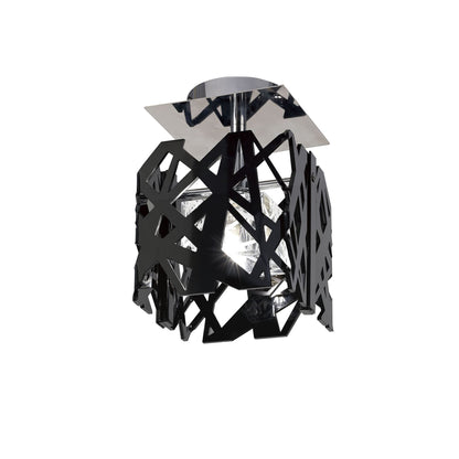 Mantra Tokio Square Ceiling 1 Light G9, Gloss Black/Polished Chrome