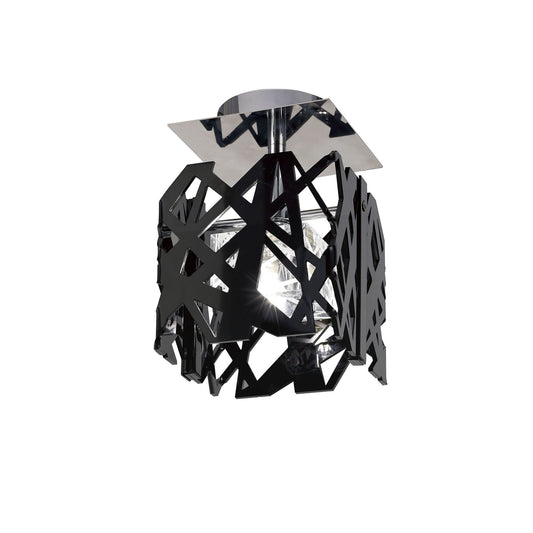 Mantra Tokio Square Ceiling 1 Light G9, Gloss Black/Polished Chrome
