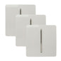 Trendi 1 Gang 2 Way 240V Screwless Artistic Modern Glossy 10 Amp Chrome Rocker Electrical Wall Light Switch in Ice White (3 pack)