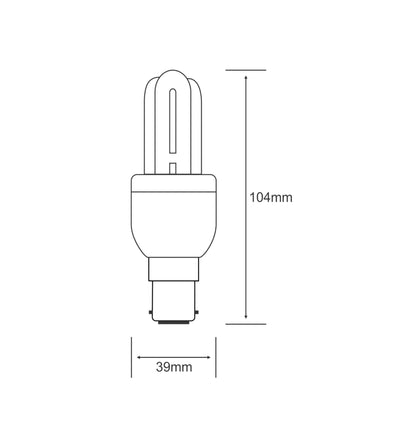 Luxram Extra Mini Supreme 3U B15 7W 2700K Compact Fluorescent Compact