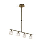 Mantra M1867 Ice Linear Pendant 4 Light G9 ECO Bar, Antique Brass