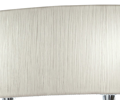 Mantra Lucca Floor Lamp 2 Light E27, Polished Chrome with White Shade & Clear Crystal