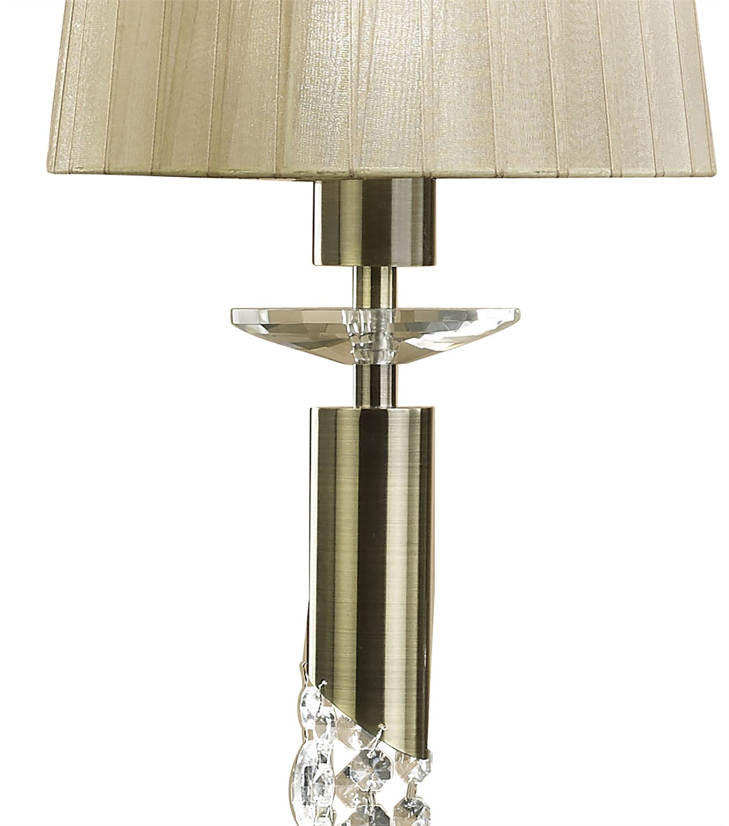 Mantra M3875 Tiffany Linear Pendant 3+3 Light E27+G9 Line, Antique Brass with Soft Bronze Shades & Clear Crystal
