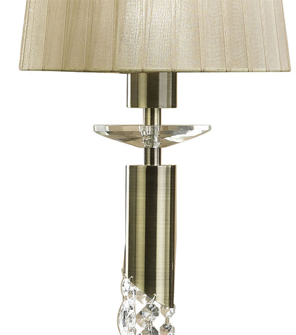 Mantra M3875 Tiffany Linear Pendant 3+3 Light E27+G9 Line, Antique Brass with Soft Bronze Shades & Clear Crystal